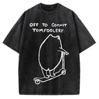 Off To Commit Tomfoolery Frog Loves Vintage Washed T-shirt
