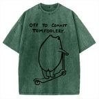 Off To Commit Tomfoolery Frog Loves Vintage Washed T-shirt