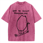 Off To Commit Tomfoolery Frog Loves Vintage Washed T-shirt