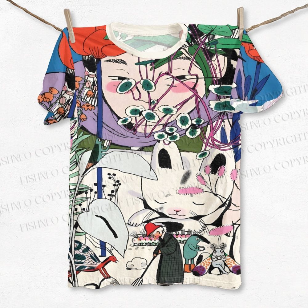 Unisex Vintage Graffiti Printed Classic T-shirt
