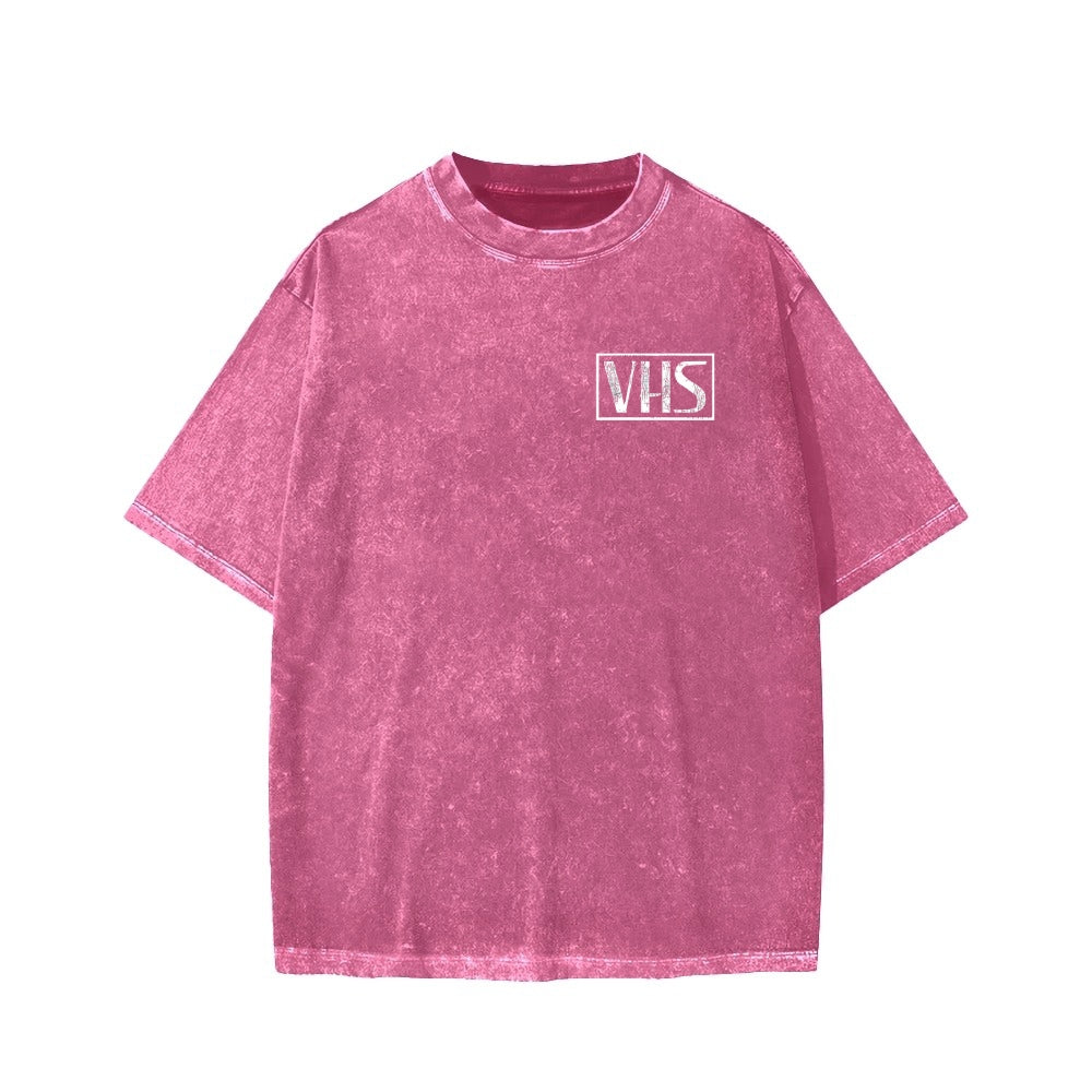 VHS Vintage Wash Japanese Design Back Art T-Shirt