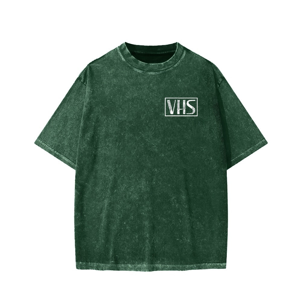 VHS Vintage Wash Japanese Design Back Art T-Shirt