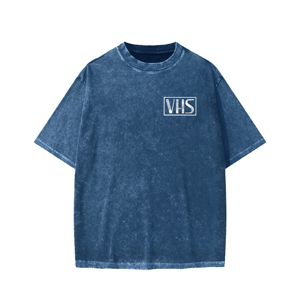 VHS Vintage Wash Japanese Design Back Art T-Shirt