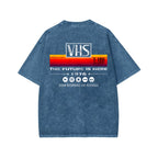 VHS Vintage Wash Japanese Design Back Art T-Shirt