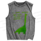 Unisex Dinosaur Eat So Many Chicken Nuggets Printed Washed Tank Top