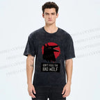 Unisex Do Not Feed Bad Wolf Printed Washed Tee