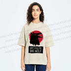 Unisex Do Not Feed Bad Wolf Printed Washed Tee