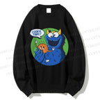 Unisex Cookie Monster Cookie Time Printed Sweatshirt