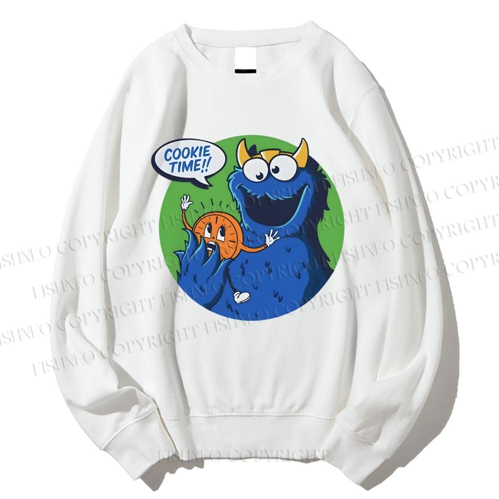 Unisex Cookie Monster Cookie Time Printed Sweatshirt