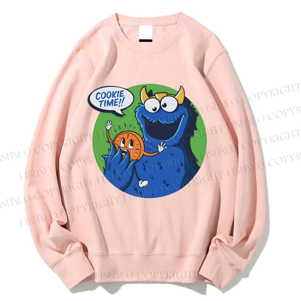 Unisex Cookie Monster Cookie Time Printed Sweatshirt