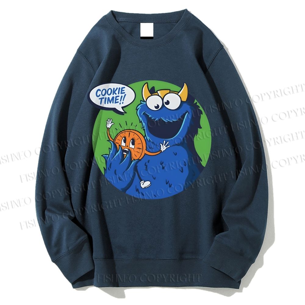 Unisex Cookie Monster Cookie Time Printed Sweatshirt