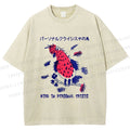 Unisex Bird in personal crisis Japanese Printed Washed Tee