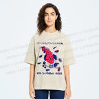Unisex Bird in personal crisis Japanese Printed Washed Tee