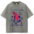 Unisex Bird in personal crisis Japanese Printed Washed Tee