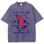 Unisex Bird in personal crisis Japanese Printed Washed Tee