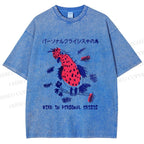 Unisex Bird in personal crisis Japanese Printed Washed Tee