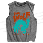 Unisex Bad Wolf Stay Wild Printed Washed Tank Top