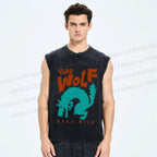 Unisex Bad Wolf Stay Wild Printed Washed Tank Top