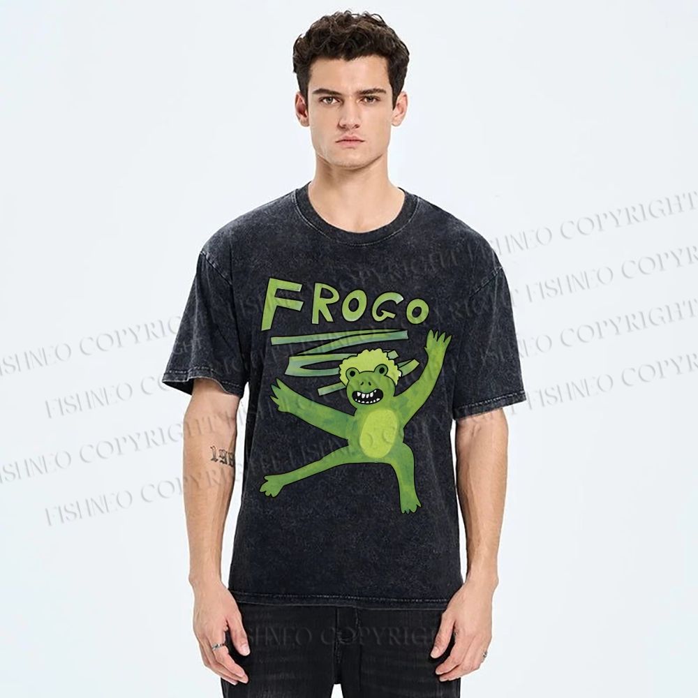 Unisex Frogo Printed Washed Tee