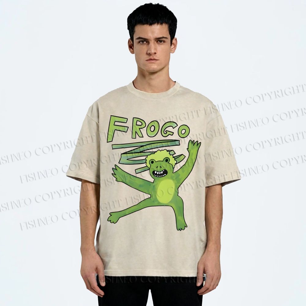 Unisex Frogo Printed Washed Tee