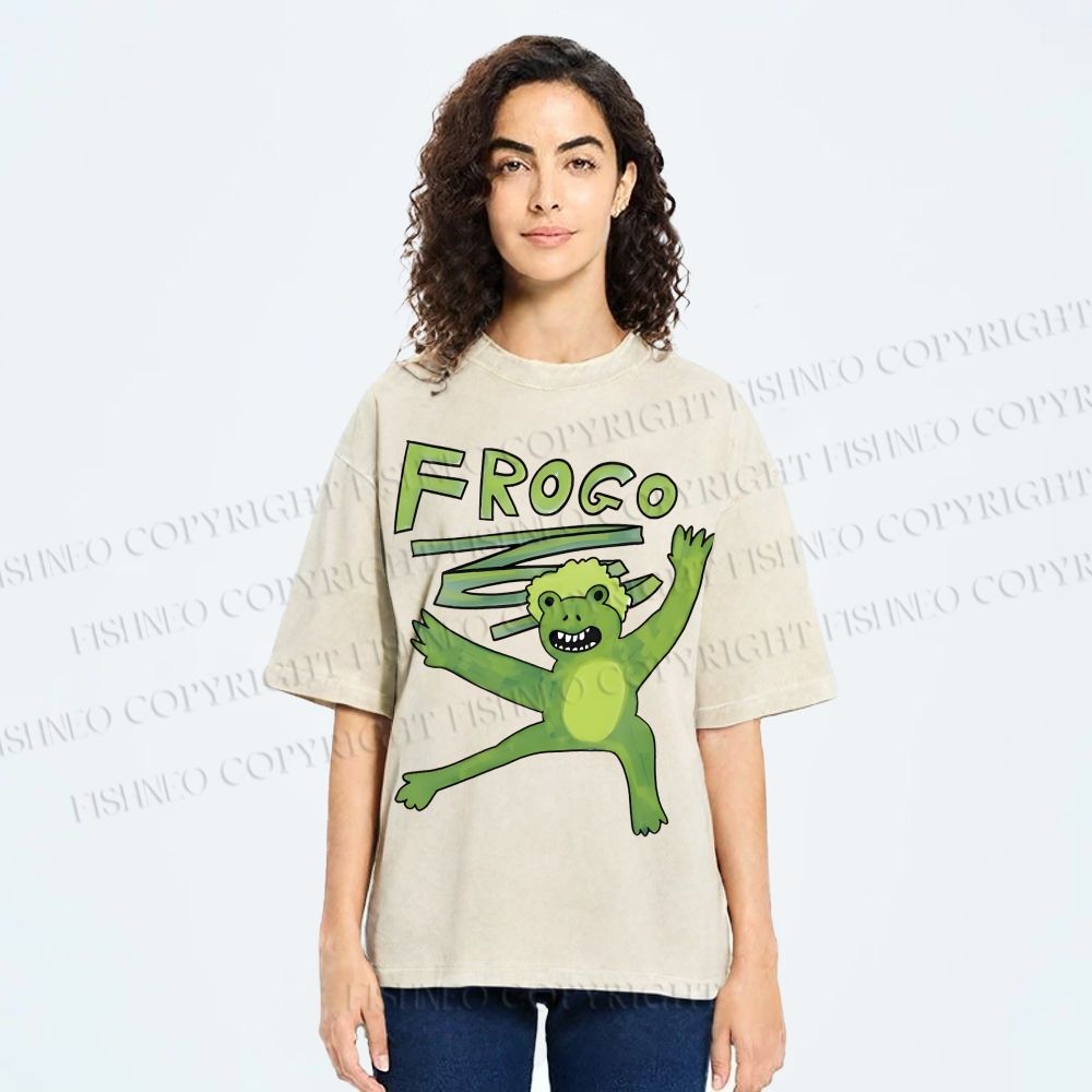 Unisex Frogo Printed Washed Tee
