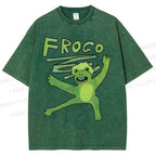 Unisex Frogo Printed Washed Tee