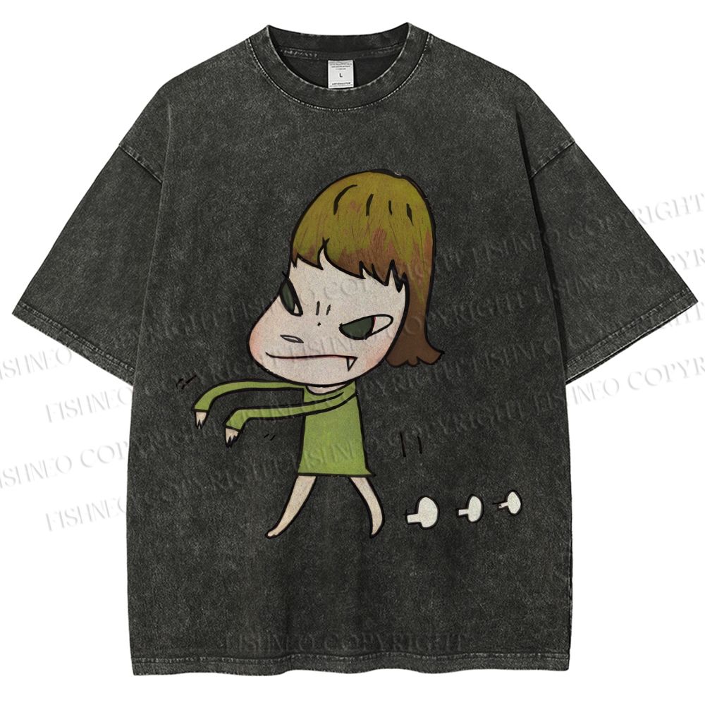Unisex Yoshitomo Nara Printed Washed Tee