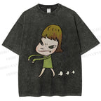 Unisex Yoshitomo Nara Printed Washed Tee