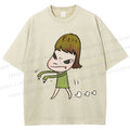 Unisex Yoshitomo Nara Printed Washed Tee
