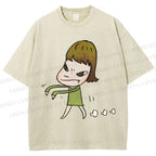 Unisex Yoshitomo Nara Printed Washed Tee
