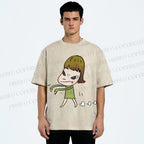 Unisex Yoshitomo Nara Printed Washed Tee