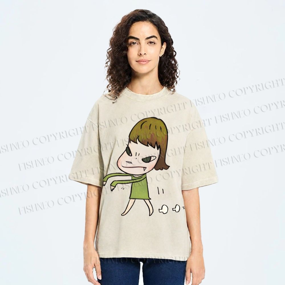 Unisex Yoshitomo Nara Printed Washed Tee