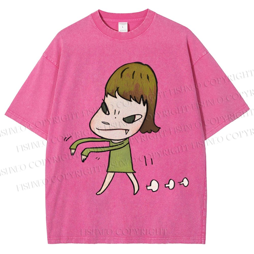 Unisex Yoshitomo Nara Printed Washed Tee