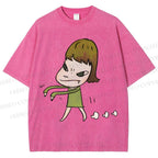 Unisex Yoshitomo Nara Printed Washed Tee
