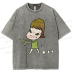 Unisex Yoshitomo Nara Printed Washed Tee