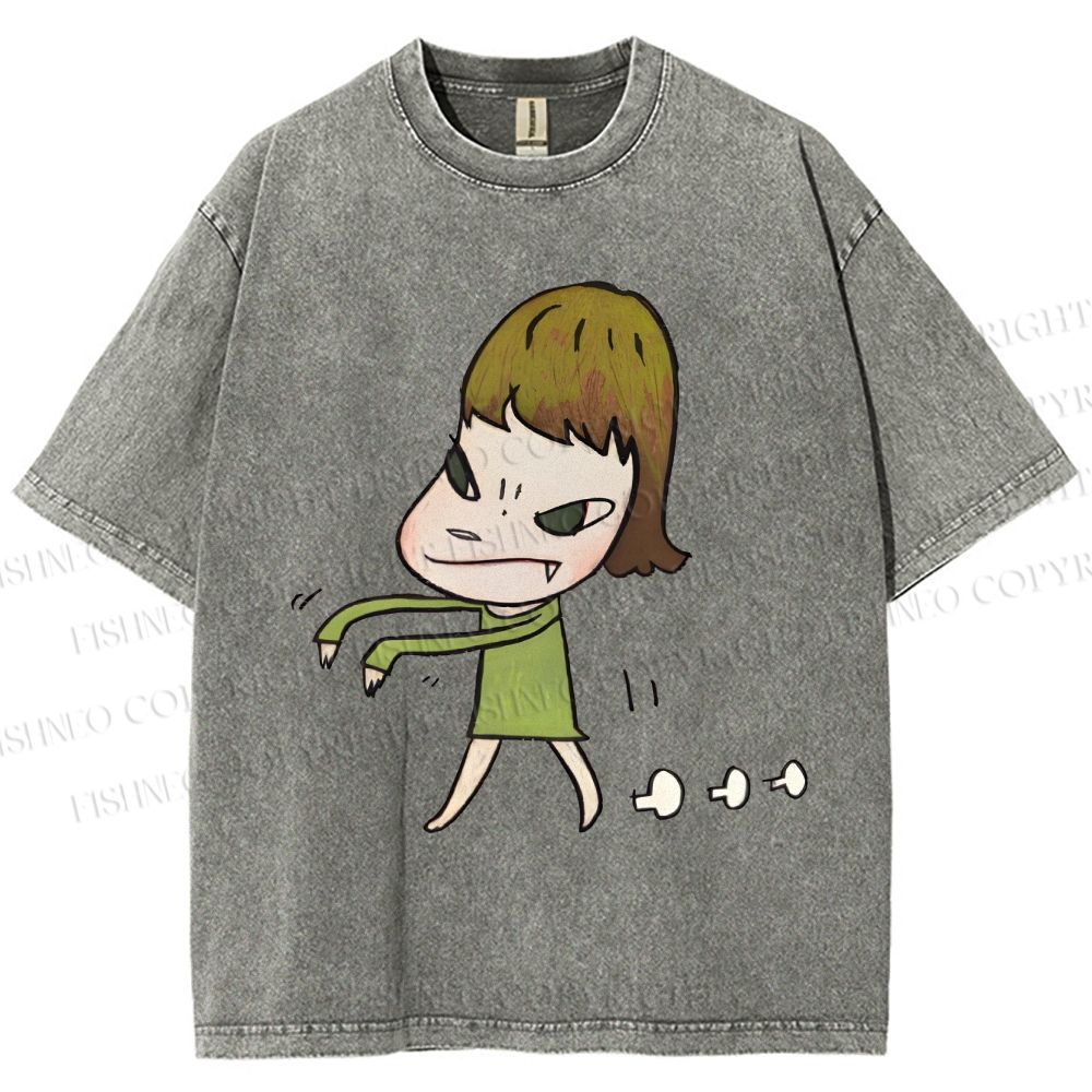 Unisex Yoshitomo Nara Printed Washed Tee