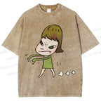 Unisex Yoshitomo Nara Printed Washed Tee