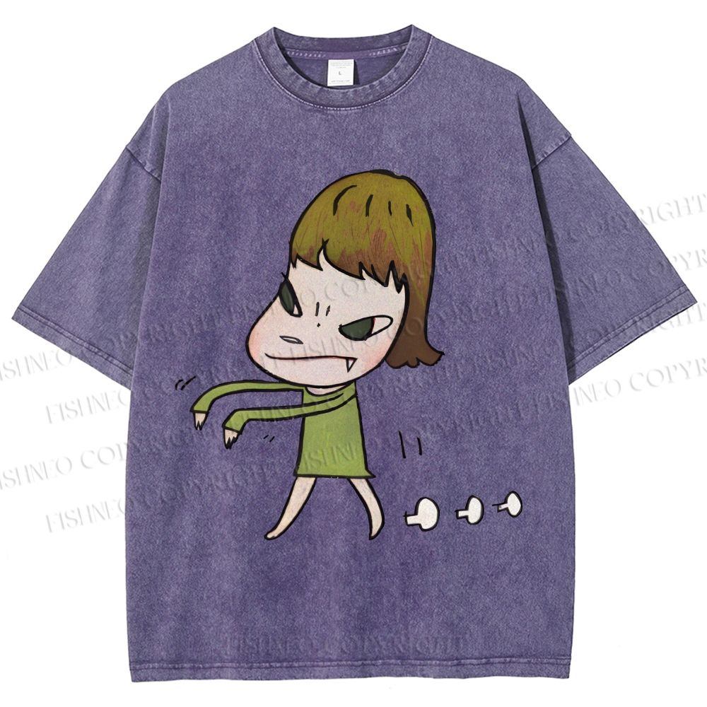 Unisex Yoshitomo Nara Printed Washed Tee