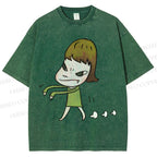 Unisex Yoshitomo Nara Printed Washed Tee