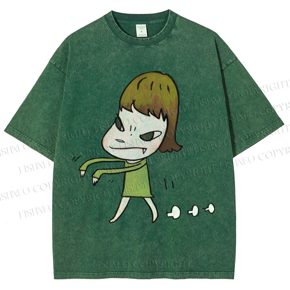 Unisex Yoshitomo Nara Printed Washed Tee
