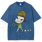 Unisex Yoshitomo Nara Printed Washed Tee