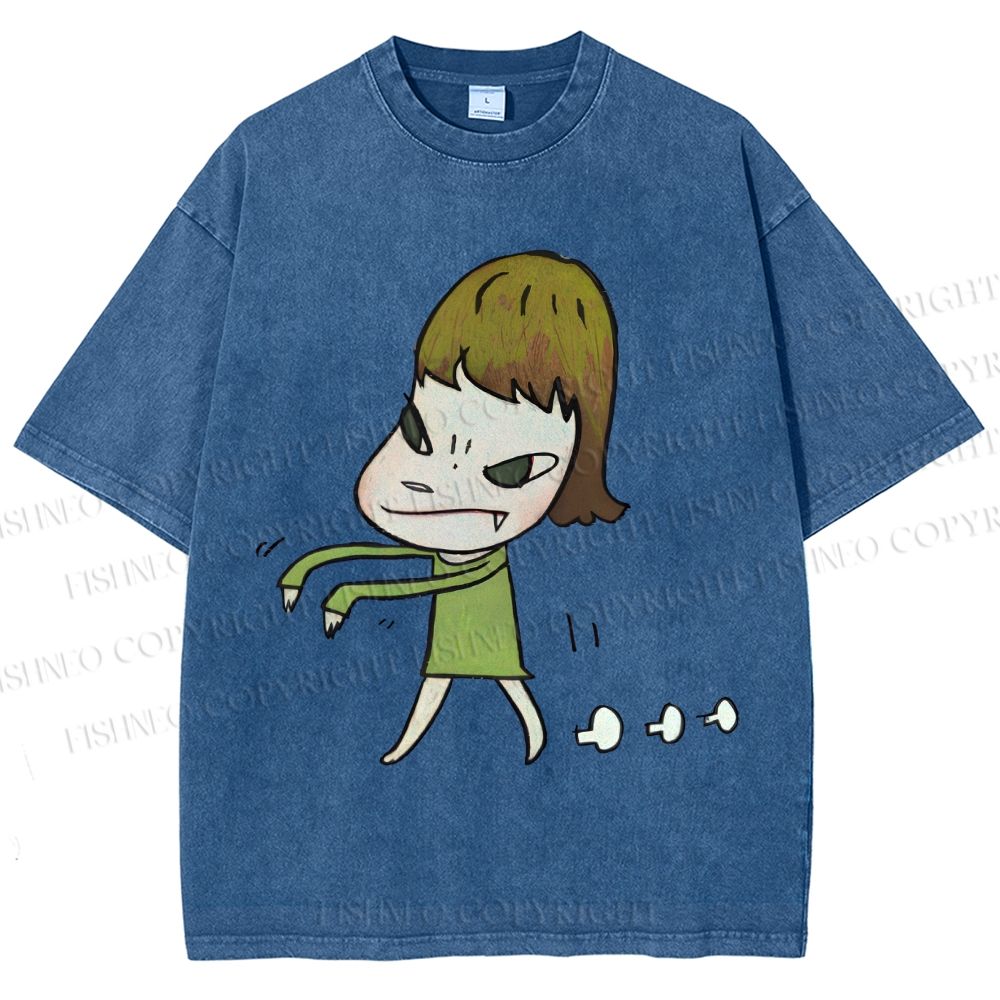 Unisex Yoshitomo Nara Printed Washed Tee