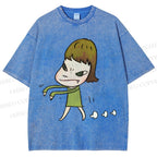 Unisex Yoshitomo Nara Printed Washed Tee