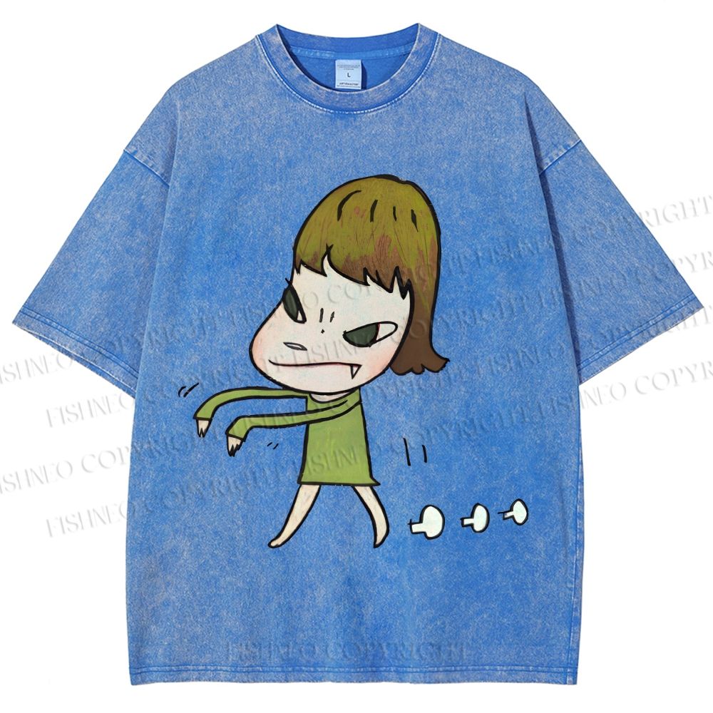 Unisex Yoshitomo Nara Printed Washed Tee