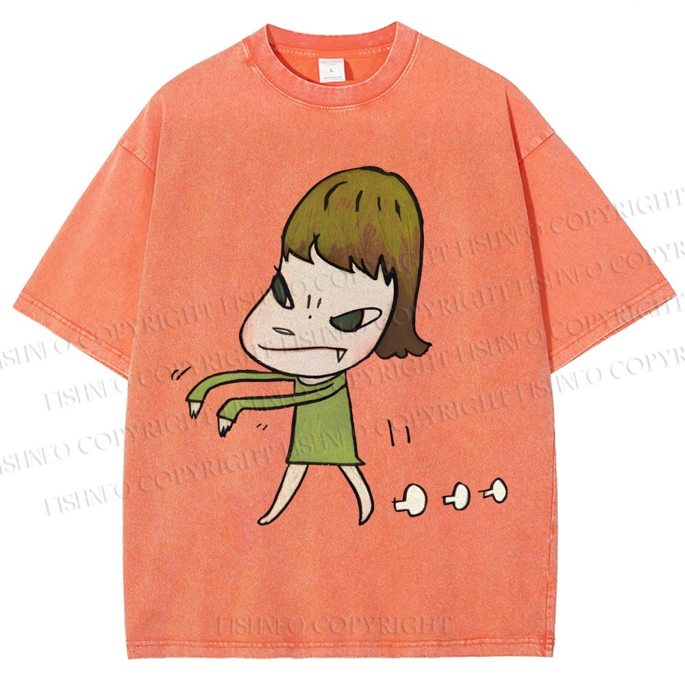 Unisex Yoshitomo Nara Printed Washed Tee