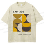 Unisex Bauhaus Psychedelic Art Printed Washed Tee