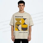 Unisex Bauhaus Psychedelic Art Printed Washed Tee