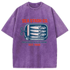 Funny Vintage Sardine Can Washed T-Shirt