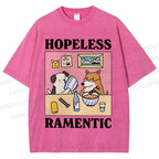 Unisex Hopeless Ramentic Dog Printed Washed Tee