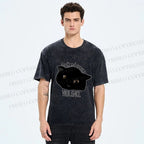 Unisex Black Cat Mother I Crave For Violence Printed Washed Tee